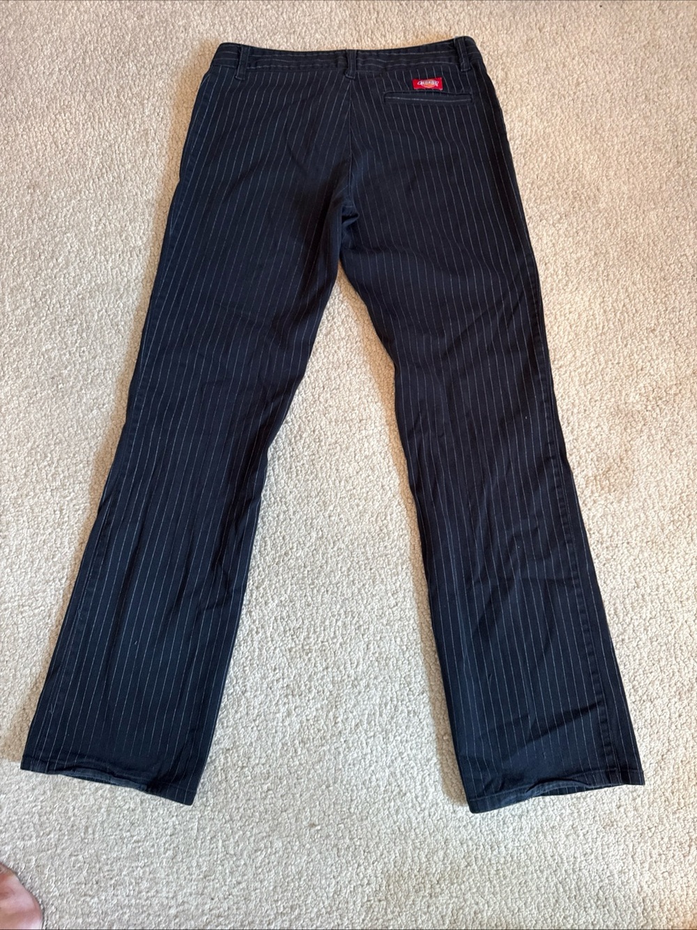 Dickies Black/Gray Pinstriped Dress Pants Women's Size 9 - Picture 2 of 9